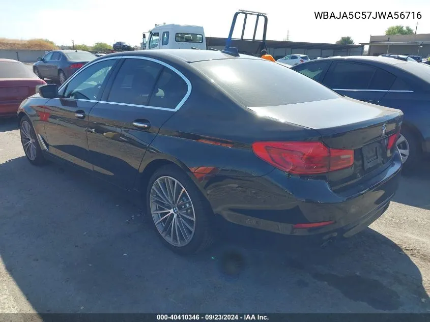 2018 BMW 530 I VIN: WBAJA5C57JWA56716 Lot: 40410346