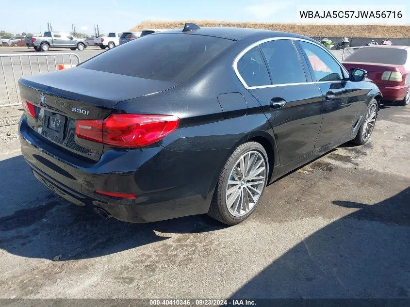 2018 BMW 530 I VIN: WBAJA5C57JWA56716 Lot: 40410346