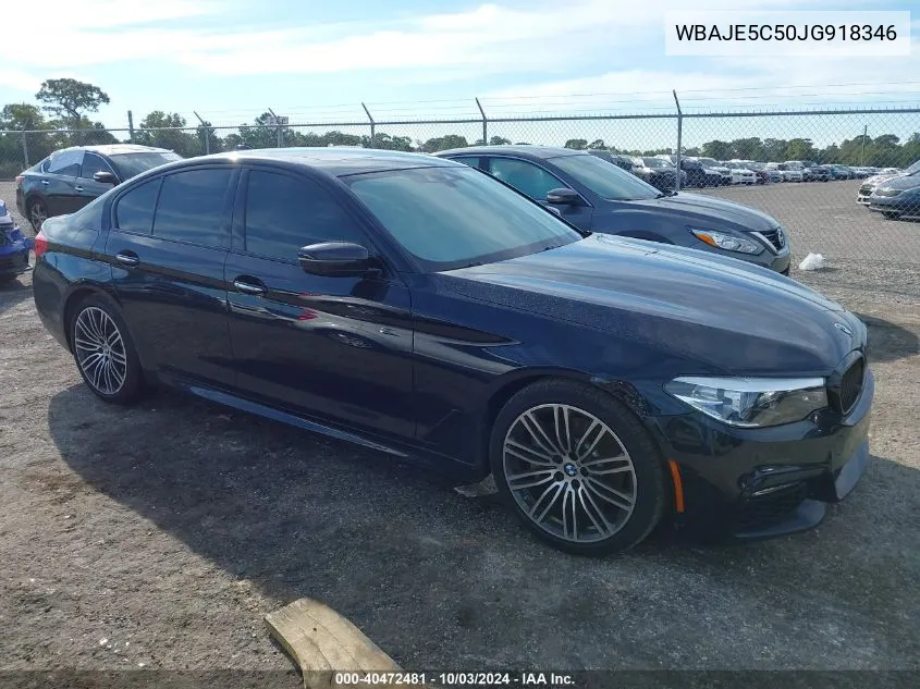 2018 BMW 540I VIN: WBAJE5C50JG918346 Lot: 40472481