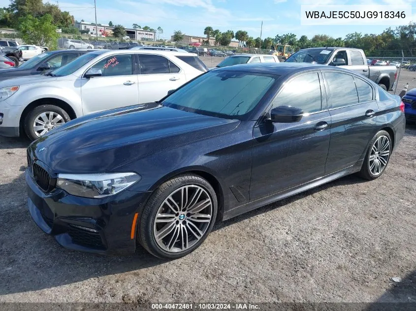 2018 BMW 540I VIN: WBAJE5C50JG918346 Lot: 40472481