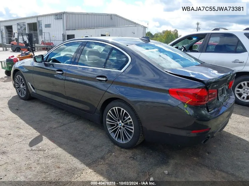 2018 BMW 530I xDrive VIN: WBAJA7C55JWA73381 Lot: 40478278