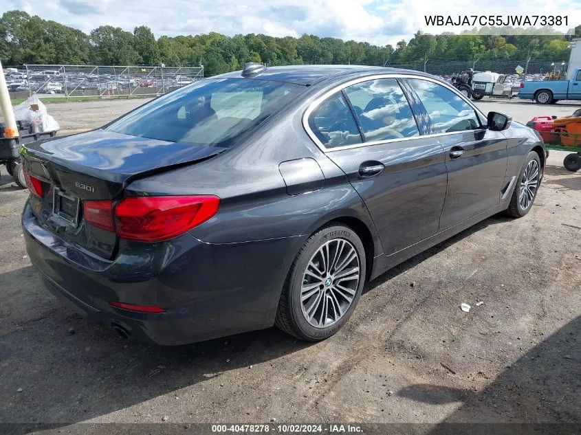 2018 BMW 530I xDrive VIN: WBAJA7C55JWA73381 Lot: 40478278