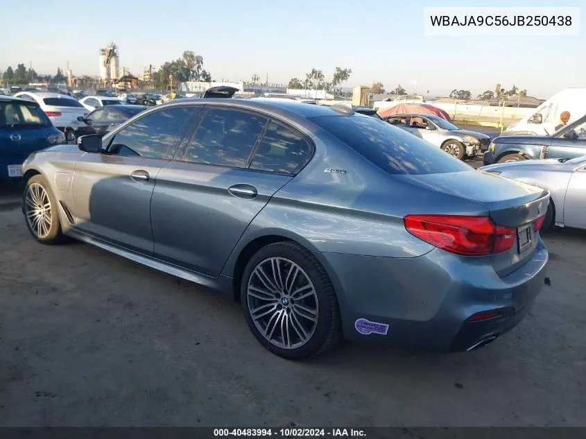 2018 BMW 530E Iperformance VIN: WBAJA9C56JB250438 Lot: 40483994