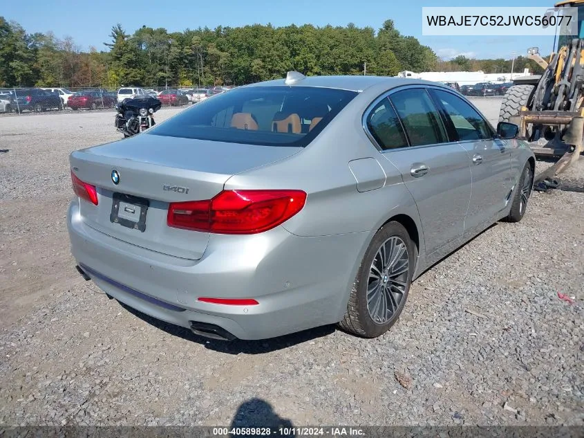 2018 BMW 540I xDrive VIN: WBAJE7C52JWC56077 Lot: 40589828