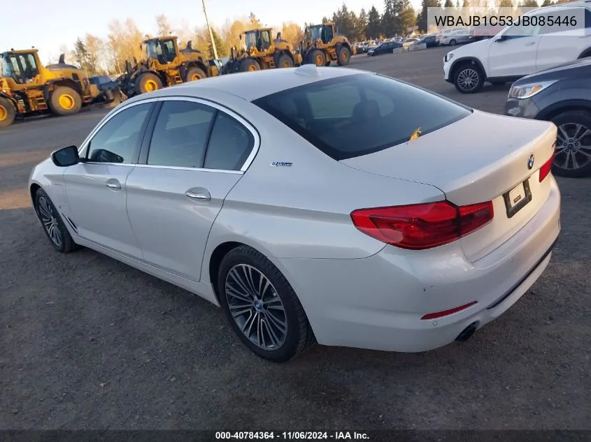 2018 BMW 530E xDrive Iperformance VIN: WBAJB1C53JB085446 Lot: 40784364