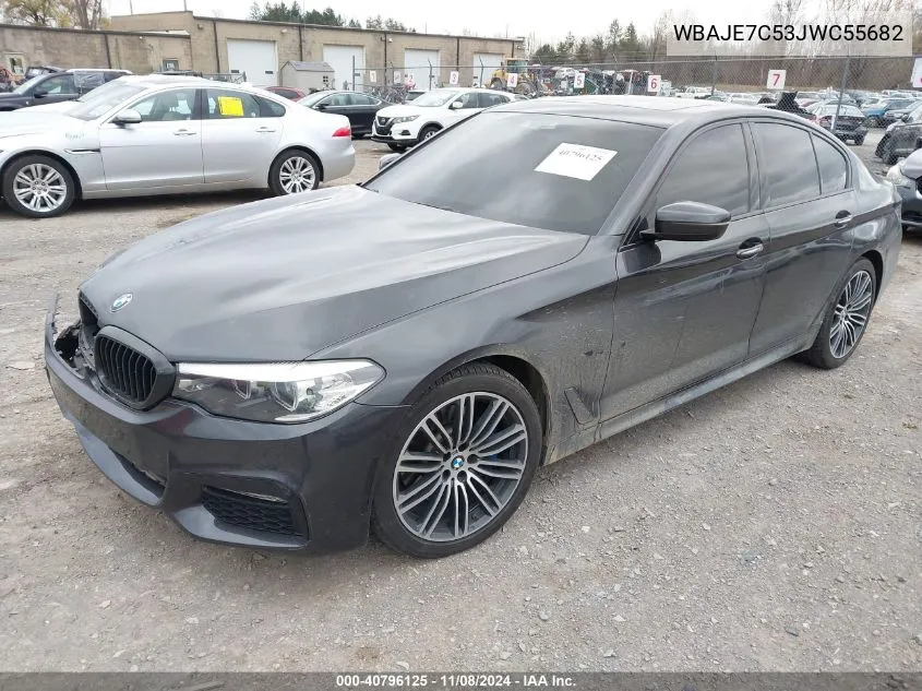 2018 BMW 540I xDrive VIN: WBAJE7C53JWC55682 Lot: 40796125