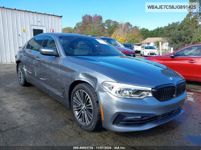 2018 BMW 540I xDrive VIN: WBAJE7C58JG891425 Lot: 40803738