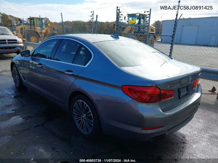 2018 BMW 540I xDrive VIN: WBAJE7C58JG891425 Lot: 40803738