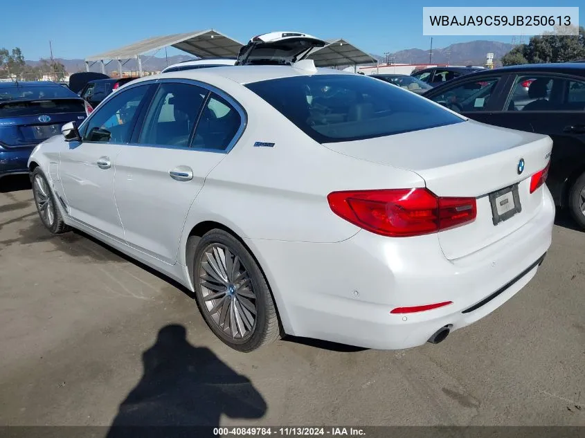 2018 BMW 530E Iperformance VIN: WBAJA9C59JB250613 Lot: 40849784