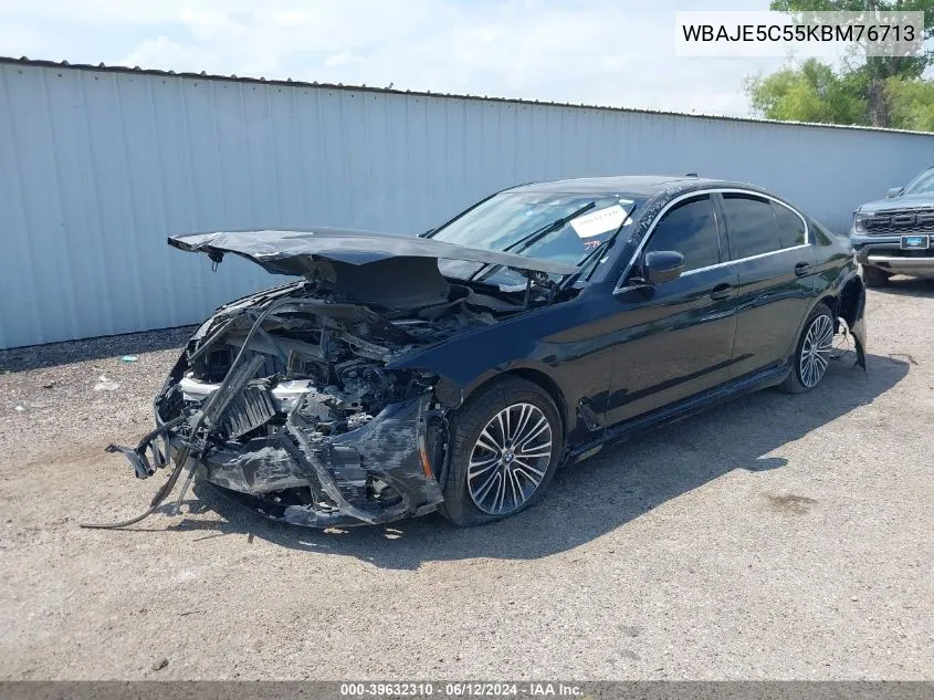 2019 BMW 540I VIN: WBAJE5C55KBM76713 Lot: 39632310