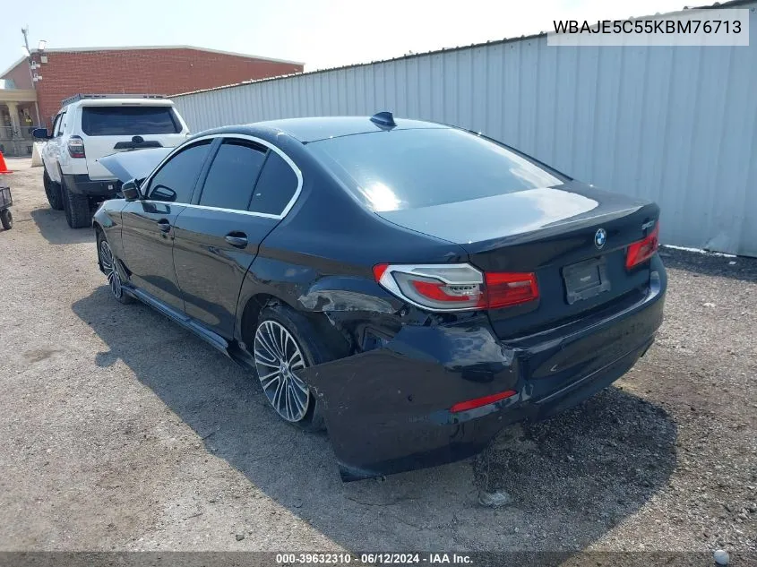 2019 BMW 540I VIN: WBAJE5C55KBM76713 Lot: 39632310