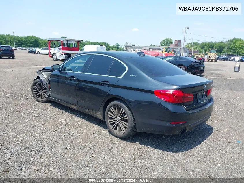 2019 BMW 530E Iperformance VIN: WBAJA9C50KB392706 Lot: 39674508