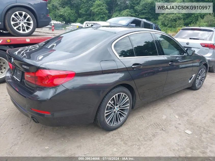 2019 BMW 530I xDrive VIN: WBAJA7C50KG910997 Lot: 39834666