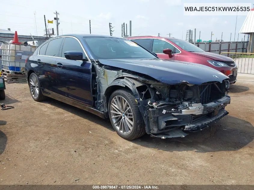 2019 BMW 540I VIN: WBAJE5C51KWW26535 Lot: 39879847