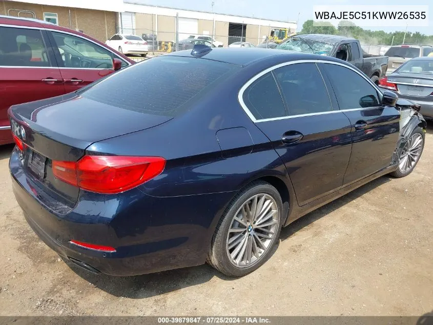 2019 BMW 540I VIN: WBAJE5C51KWW26535 Lot: 39879847