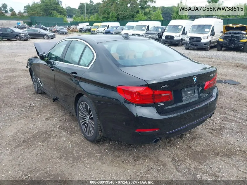 2019 BMW 530I xDrive VIN: WBAJA7C55KWW38615 Lot: 39919546