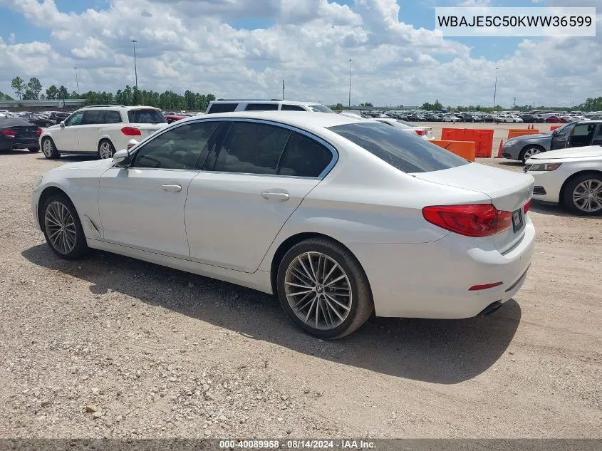 2019 BMW 540I VIN: WBAJE5C50KWW36599 Lot: 40089958