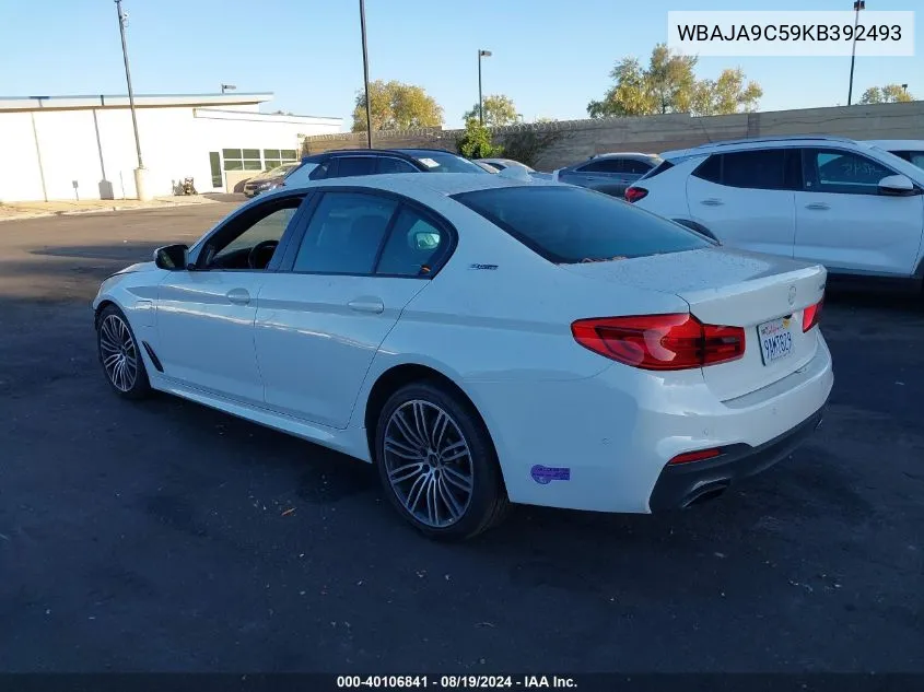 2019 BMW 530E Iperformance VIN: WBAJA9C59KB392493 Lot: 40106841