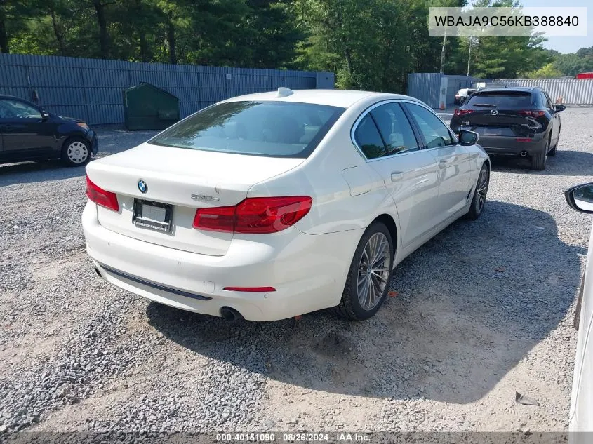 2019 BMW 530E Iperformance VIN: WBAJA9C56KB388840 Lot: 40151090