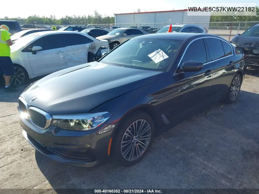 2019 BMW 540 I VIN: WBAJE5C57KWW22182 Lot: 40160352