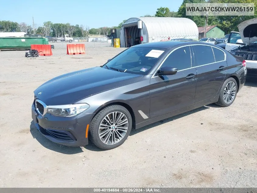 2019 BMW 530I xDrive VIN: WBAJA7C50KWW26159 Lot: 40194684