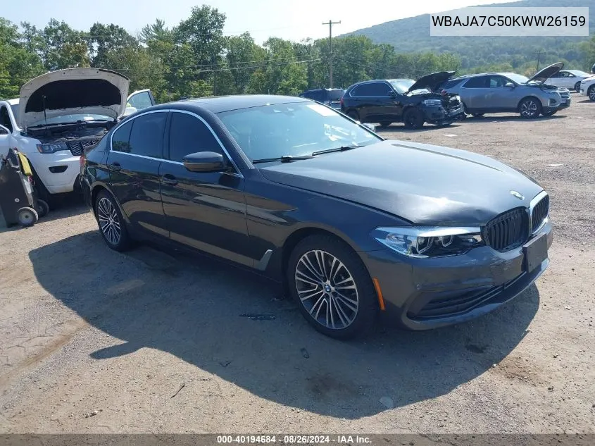 2019 BMW 530I xDrive VIN: WBAJA7C50KWW26159 Lot: 40194684