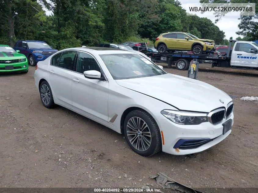 2019 BMW 530I xDrive VIN: WBAJA7C52KG909768 Lot: 40204892