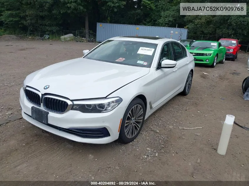 2019 BMW 530I xDrive VIN: WBAJA7C52KG909768 Lot: 40204892