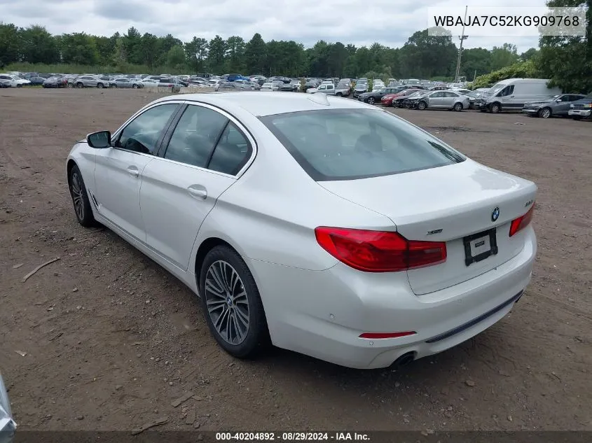 2019 BMW 530I xDrive VIN: WBAJA7C52KG909768 Lot: 40204892