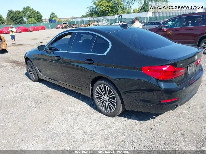 WBAJA7C5XKWW07229 2019 BMW 530I xDrive