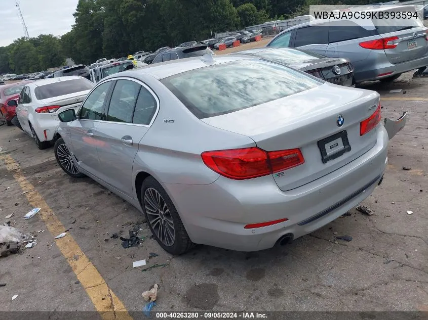 2019 BMW 530E VIN: WBAJA9C59KB393594 Lot: 40263280