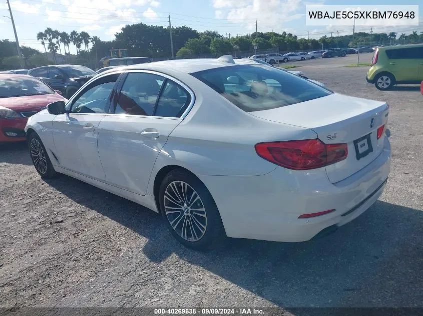 2019 BMW 540I VIN: WBAJE5C5XKBM76948 Lot: 40269638