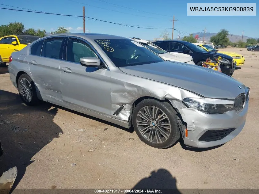 2019 BMW 530I VIN: WBAJA5C53KG900839 Lot: 40271917