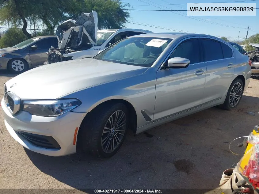 2019 BMW 530I VIN: WBAJA5C53KG900839 Lot: 40271917