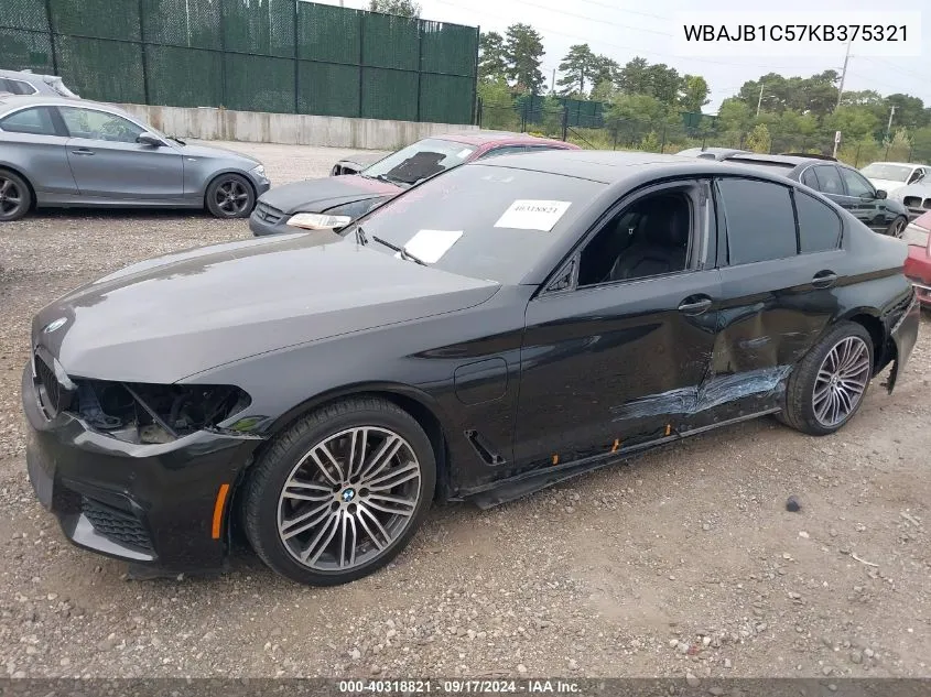 2019 BMW 530Xe VIN: WBAJB1C57KB375321 Lot: 40318821