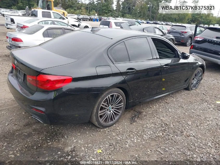 2019 BMW 530Xe VIN: WBAJB1C57KB375321 Lot: 40318821