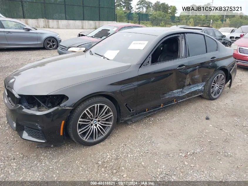 2019 BMW 530Xe VIN: WBAJB1C57KB375321 Lot: 40318821