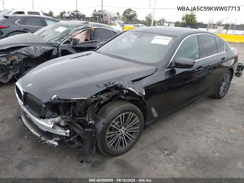 2019 BMW 530 I VIN: WBAJA5C59KWW07713 Lot: 40356909