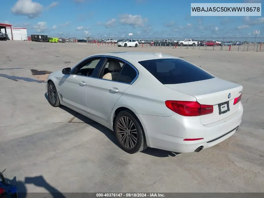 2019 BMW 530I VIN: WBAJA5C50KWW18678 Lot: 40376147