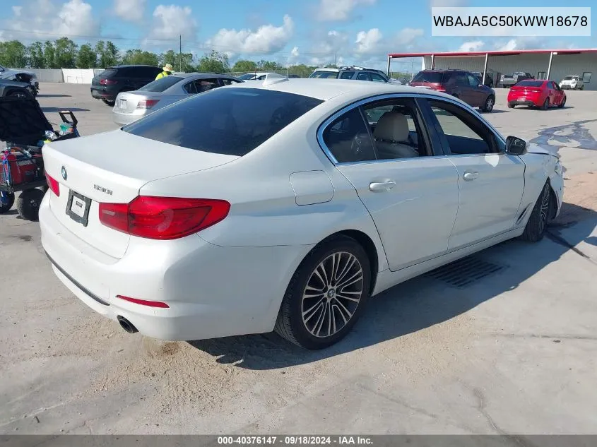 2019 BMW 530I VIN: WBAJA5C50KWW18678 Lot: 40376147