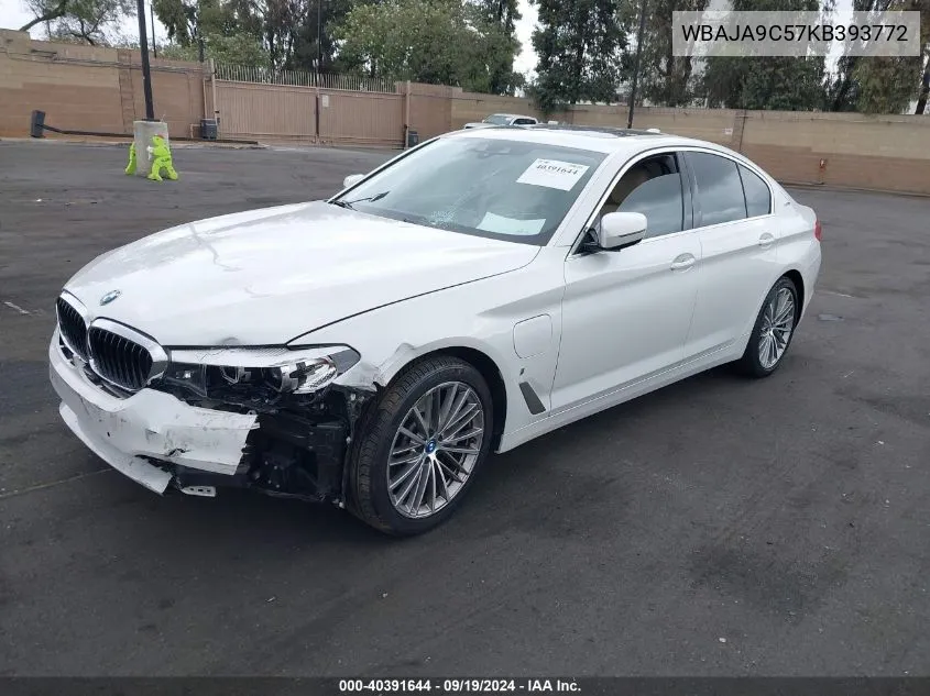 2019 BMW 530E Iperformance VIN: WBAJA9C57KB393772 Lot: 40391644