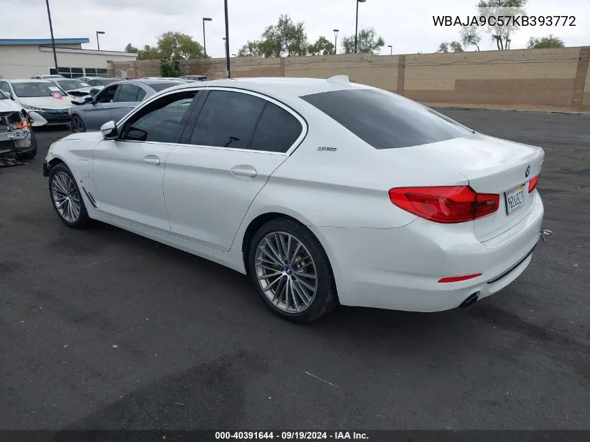 2019 BMW 530E Iperformance VIN: WBAJA9C57KB393772 Lot: 40391644