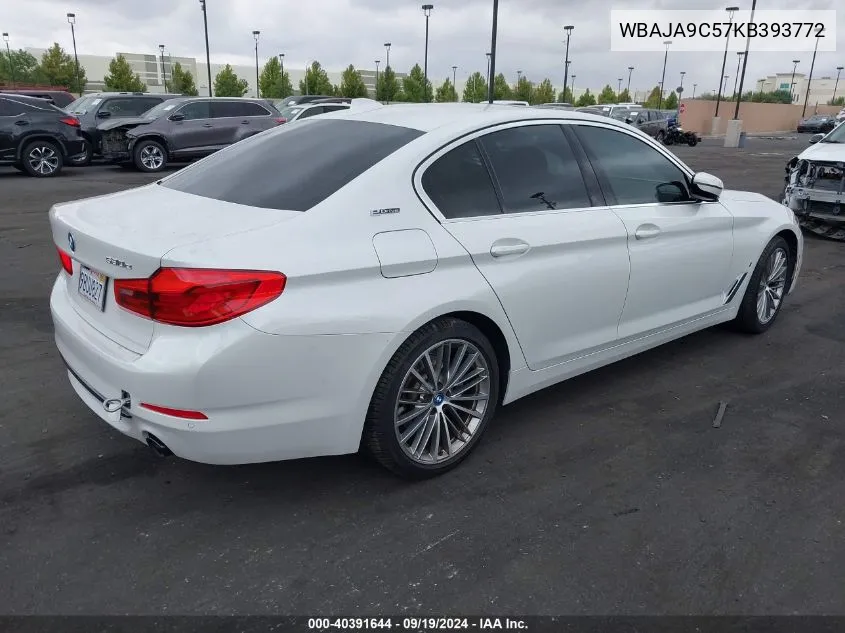 2019 BMW 530E Iperformance VIN: WBAJA9C57KB393772 Lot: 40391644