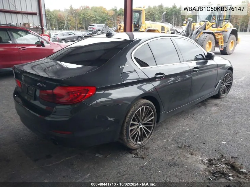 2019 BMW 530E xDrive Iperformance VIN: WBAJB1C50KB376147 Lot: 40441713