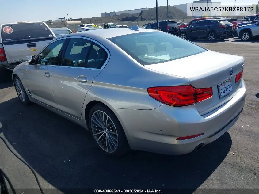 2019 BMW 530I VIN: WBAJA5C57KBX88172 Lot: 40466543