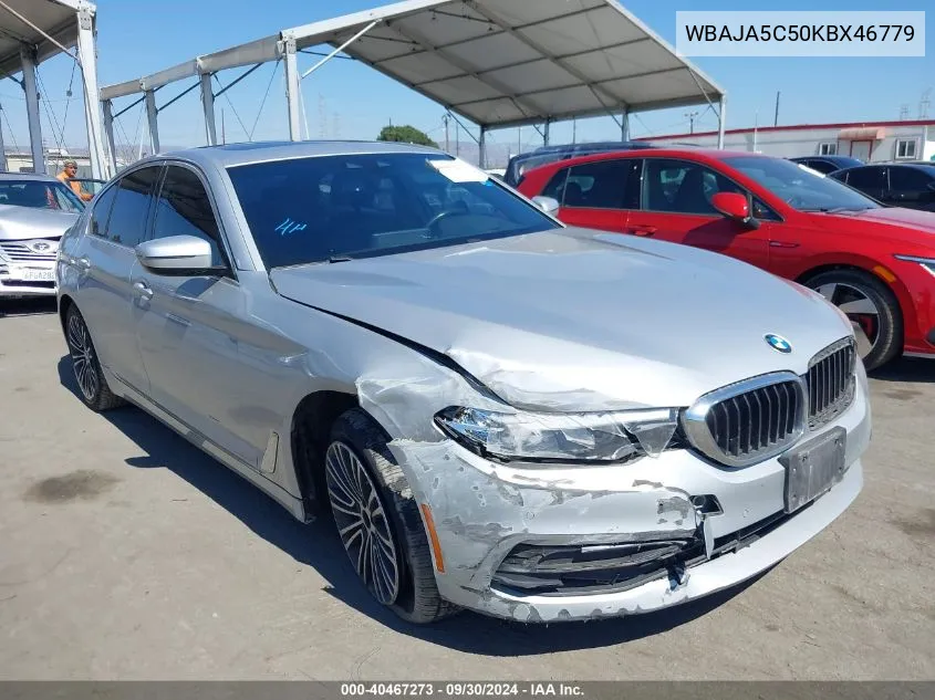 2019 BMW 530I VIN: WBAJA5C50KBX46779 Lot: 40467273