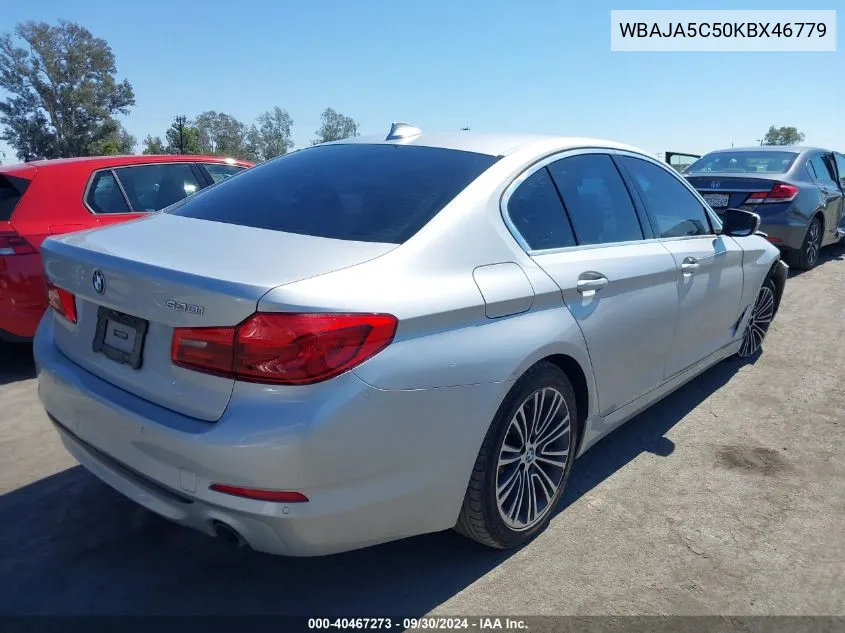 2019 BMW 530I VIN: WBAJA5C50KBX46779 Lot: 40467273