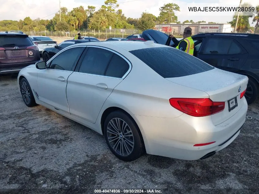 2019 BMW 540 I VIN: WBAJE5C55KWW28059 Lot: 40474936