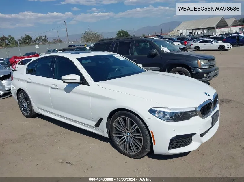 2019 BMW 540I VIN: WBAJE5C56KWA98686 Lot: 40483668