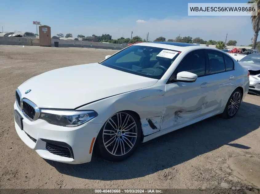 2019 BMW 540I VIN: WBAJE5C56KWA98686 Lot: 40483668